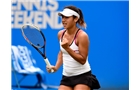 BIRMINGHAM, ENGLAND - JUNE 10:  Heather Watson of Great Britain in action during her first round match against Aleksandra Wozniak of Canada on day two of the Aegon Classic at Edgbaston Priory Club on June 10, 2014 in Birmingham, England.  (Photo by Tom Dulat/Getty Images)